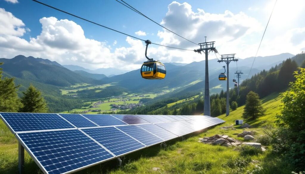 Gondola i solarni paneli