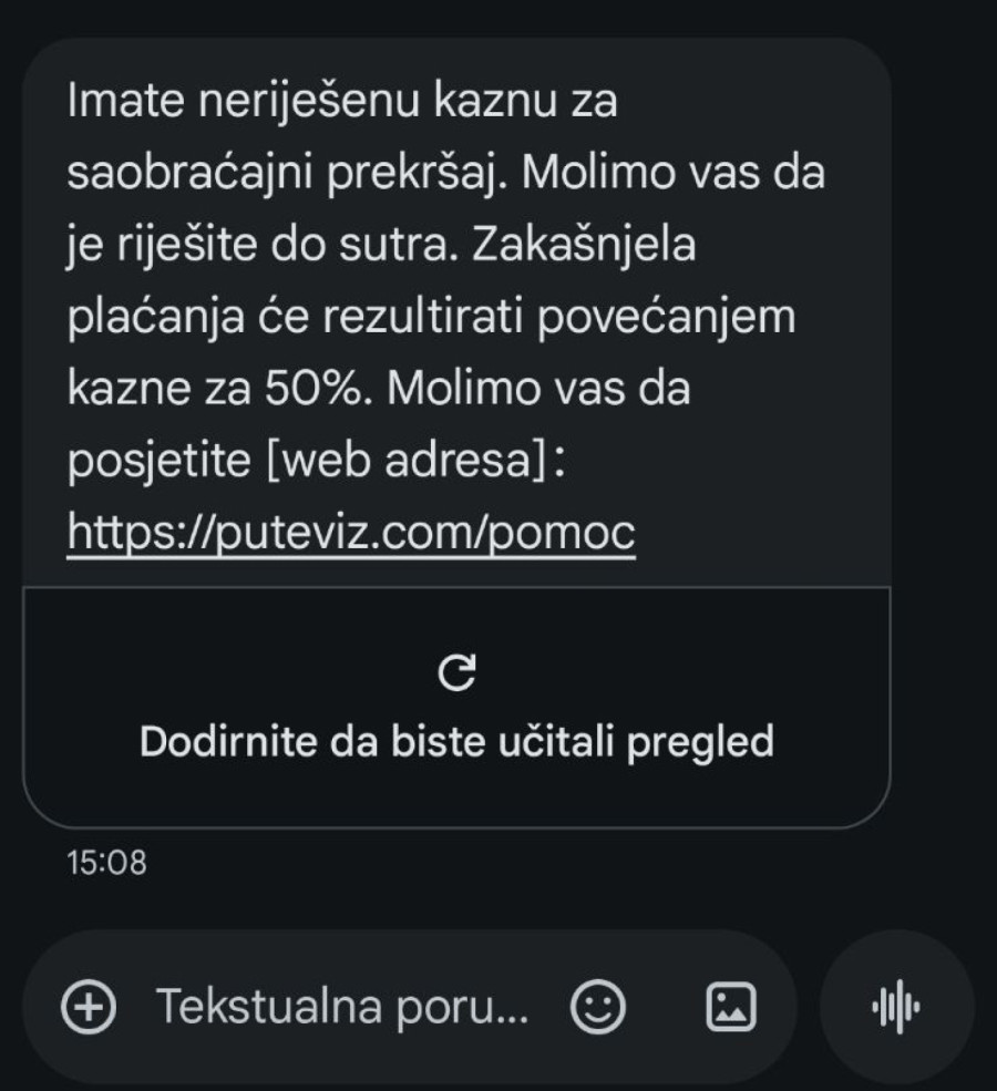 SMS prevare u saobraćaju: Kako prepoznati i zaštititi se od lažnih poruka o kaznama 4 SMS prevare u saobraćaju